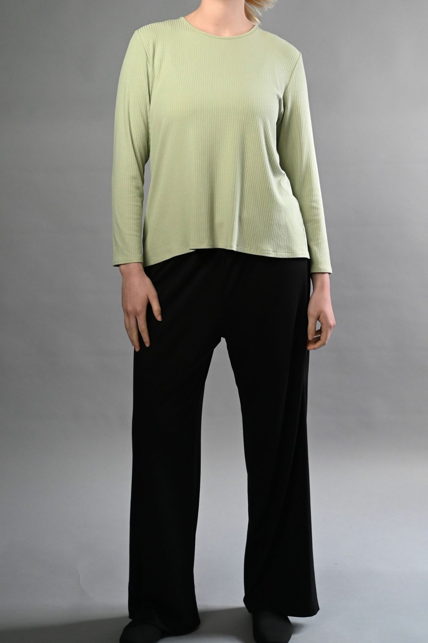 Long-Sleeve Rib-Knit Top